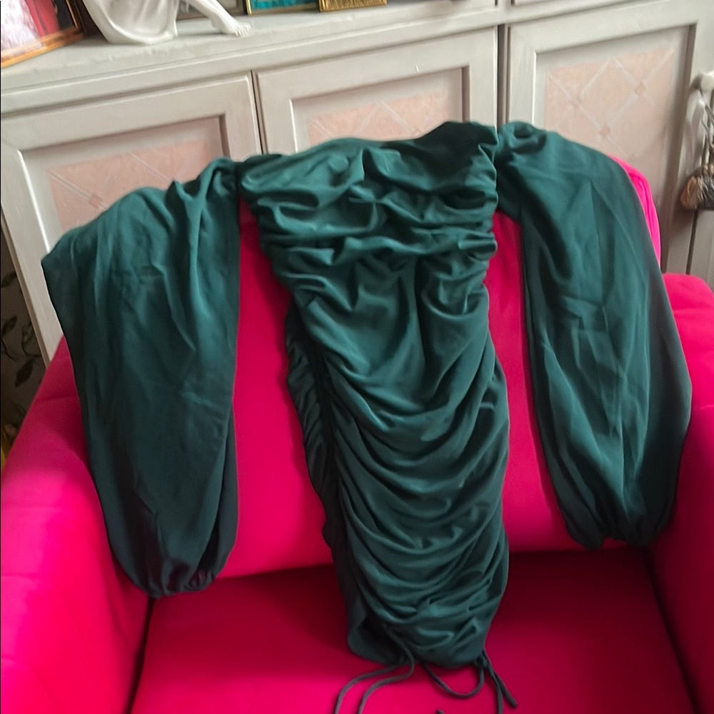 Chic Teal Long Sleeve Dress